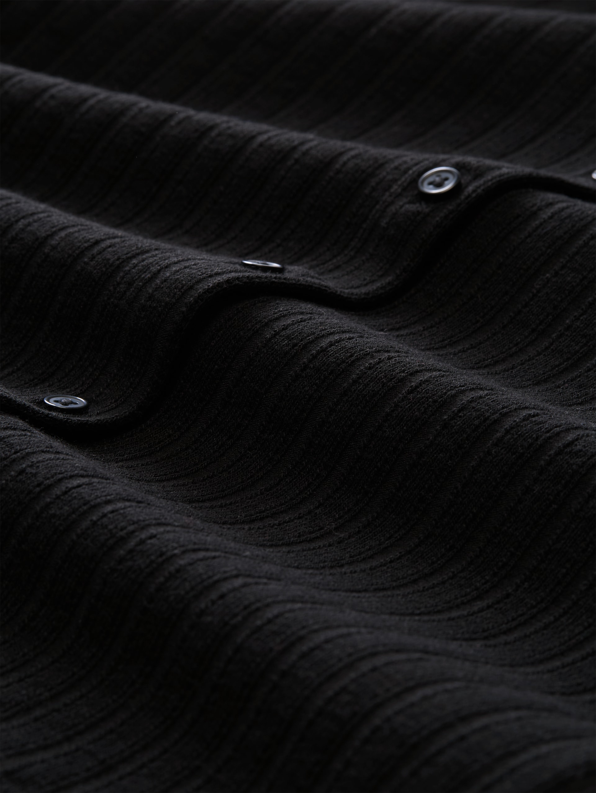 Pointelle-vest met knoopsluiting - deep black - Materiaalweergave