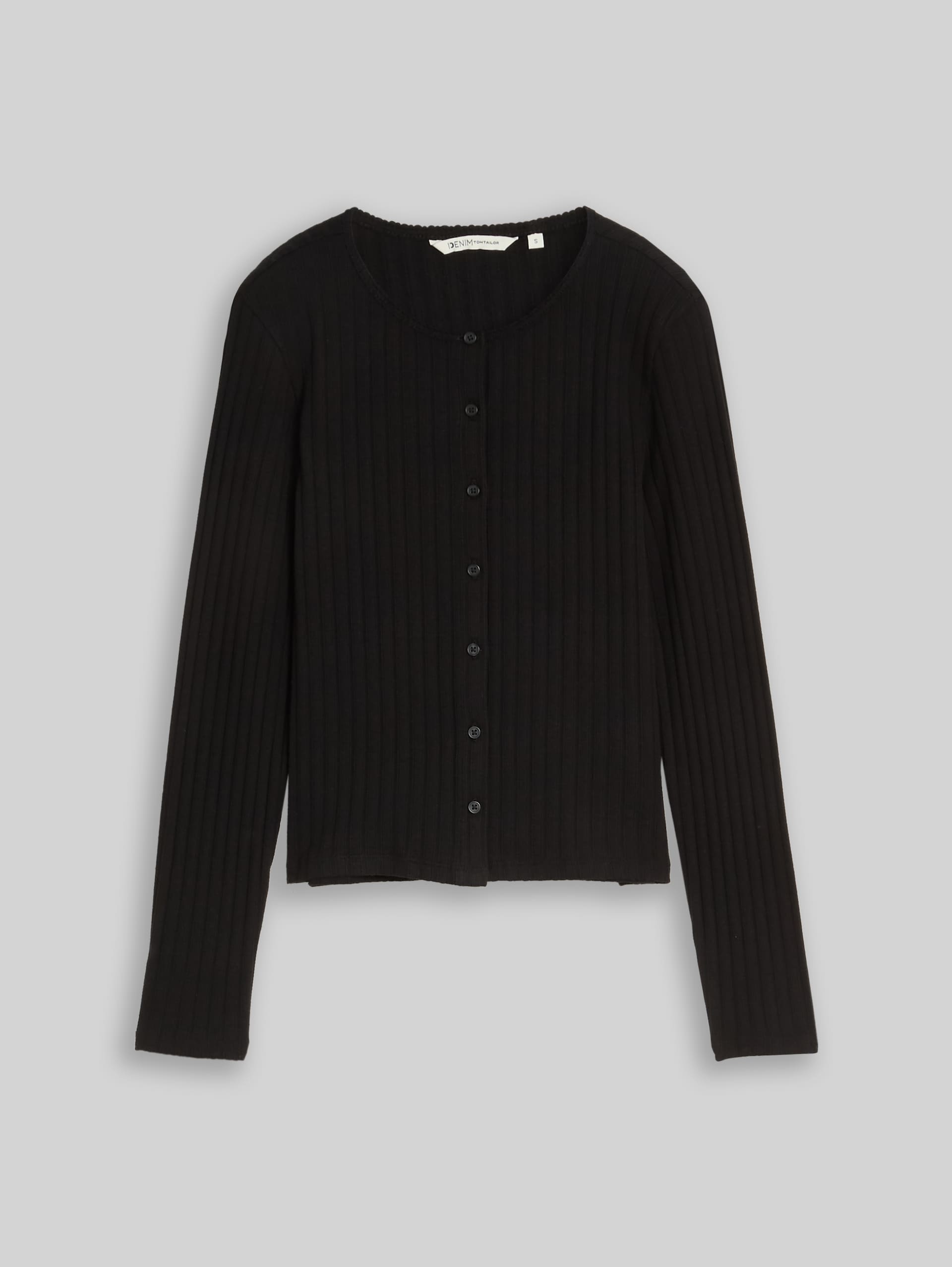 Pointelle-vest met knoopsluiting - deep black - Product vooraanzicht