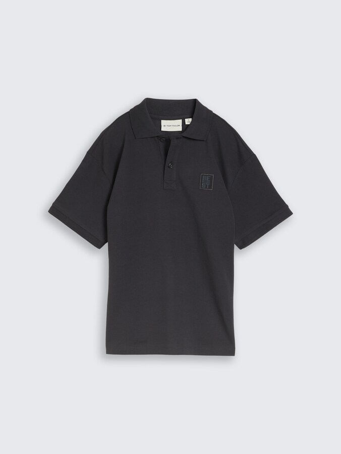 Oversize Piqué Poloshirt von Teen Boys, coal grey