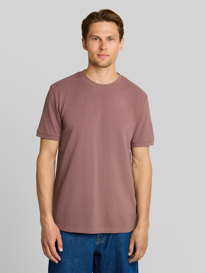 Basic piqué T-shirt door Denim Male, rose taupe