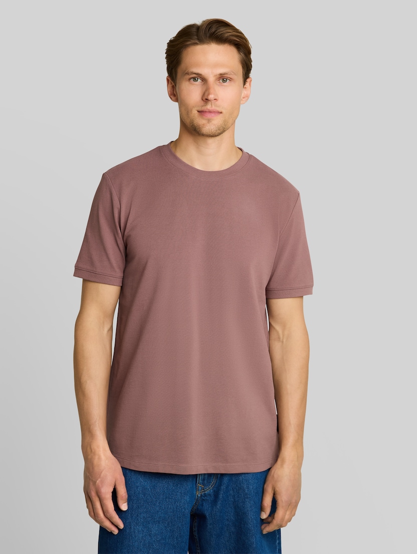 Basic piqué T-shirt door Denim Male, rose taupe