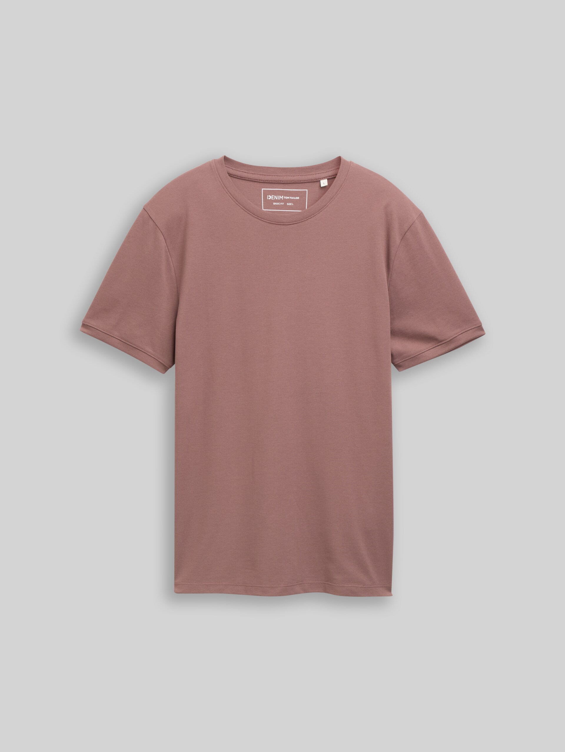 Basic piqué T-shirt - rose taupe - Product vooraanzicht