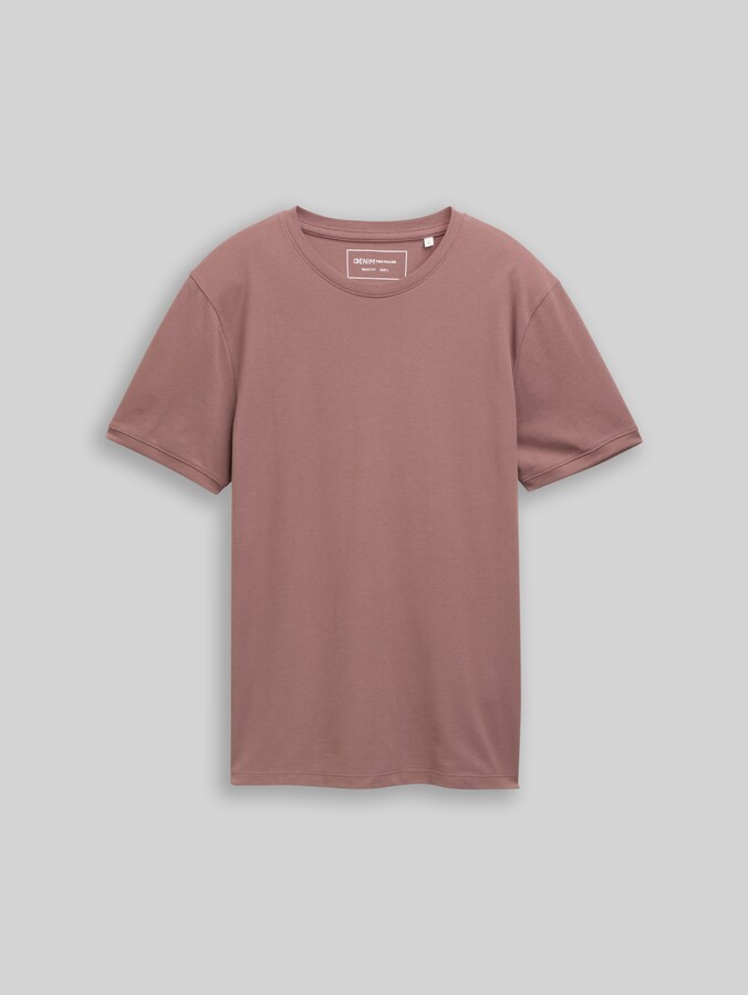 Basic Piqué T-Shirt von Denim Male, rose taupe