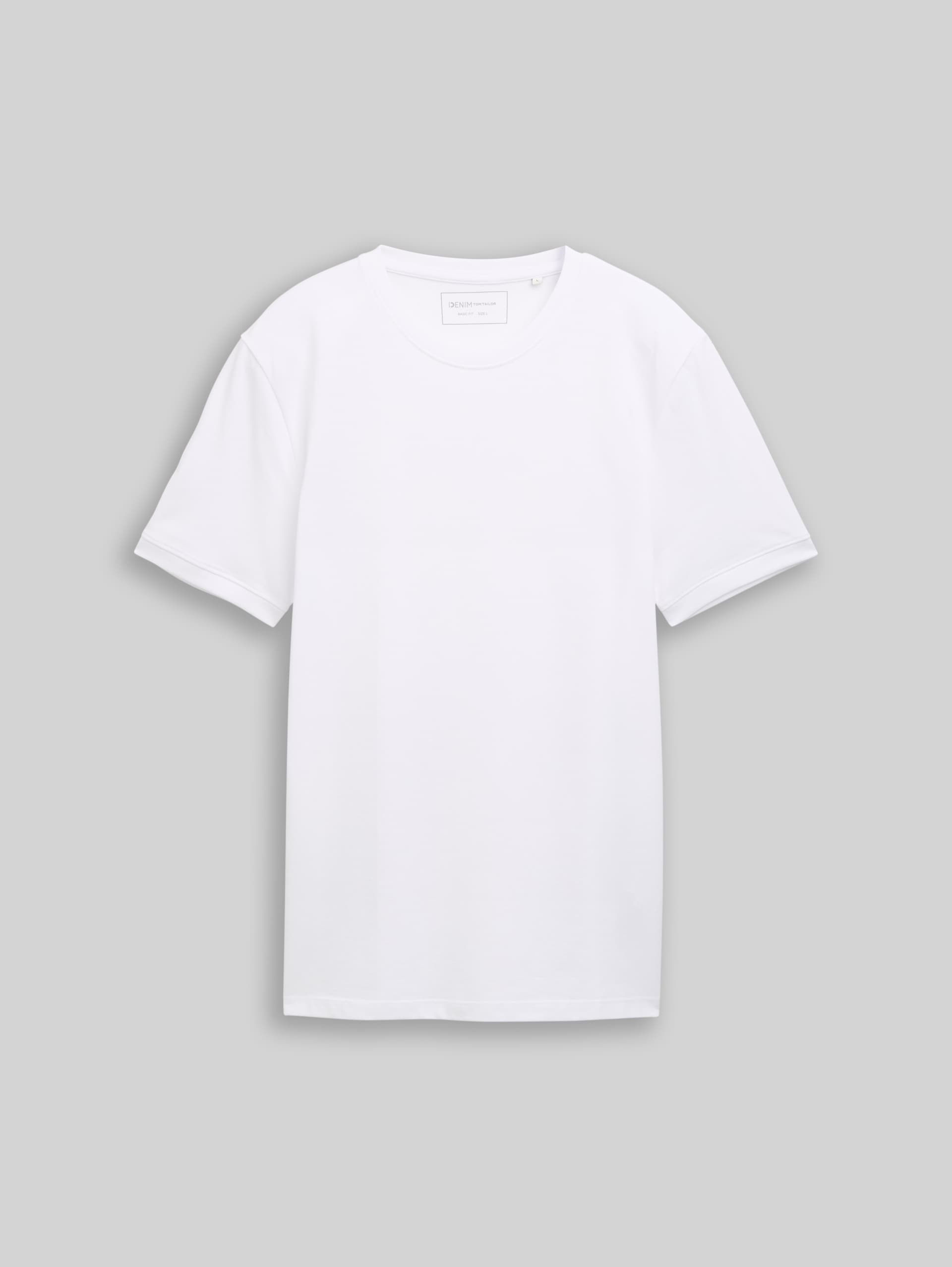 Basic piqué T-shirt - White - Product vooraanzicht
