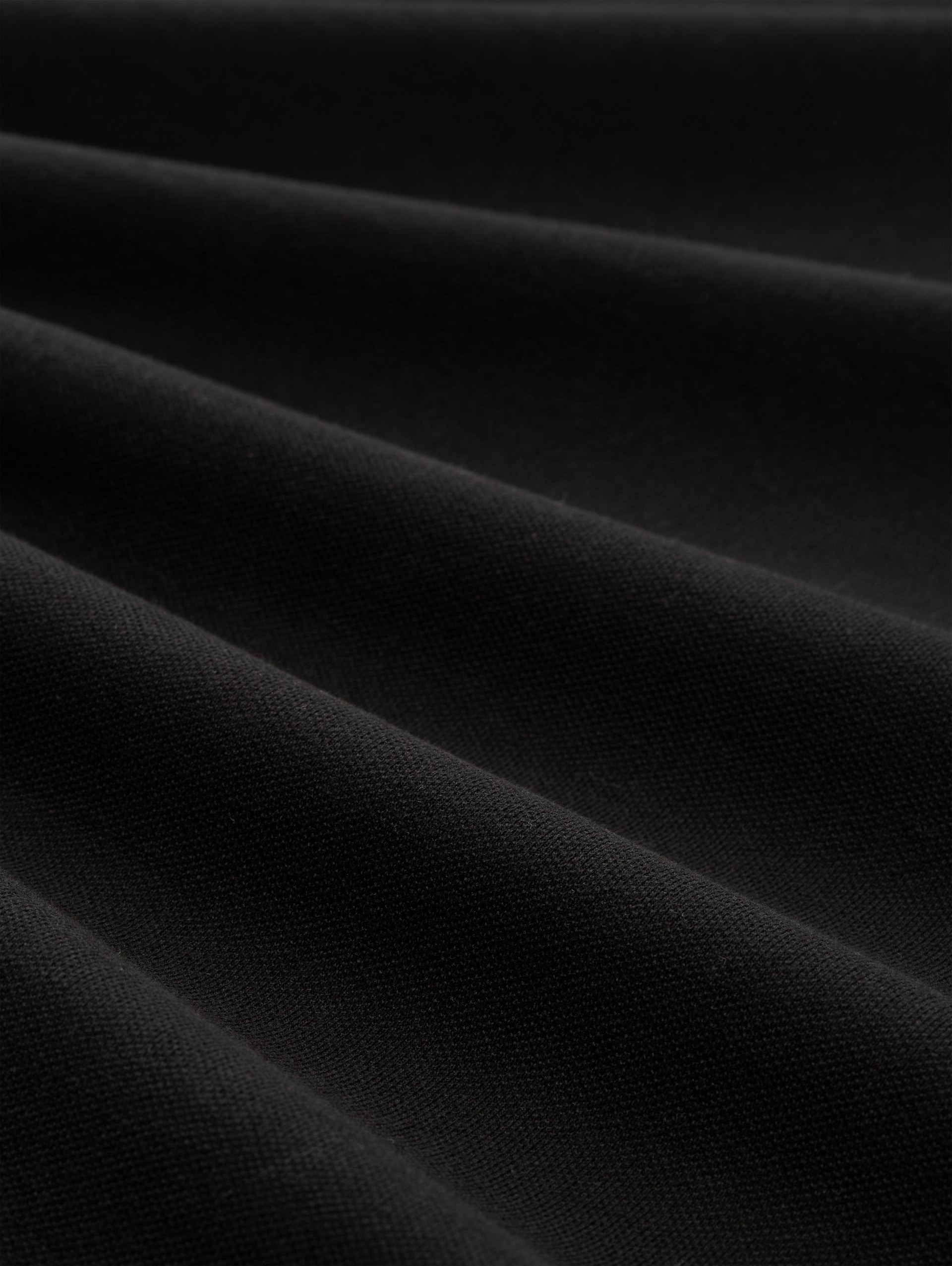 Basic piqué T-shirt - Black - Materiaalweergave