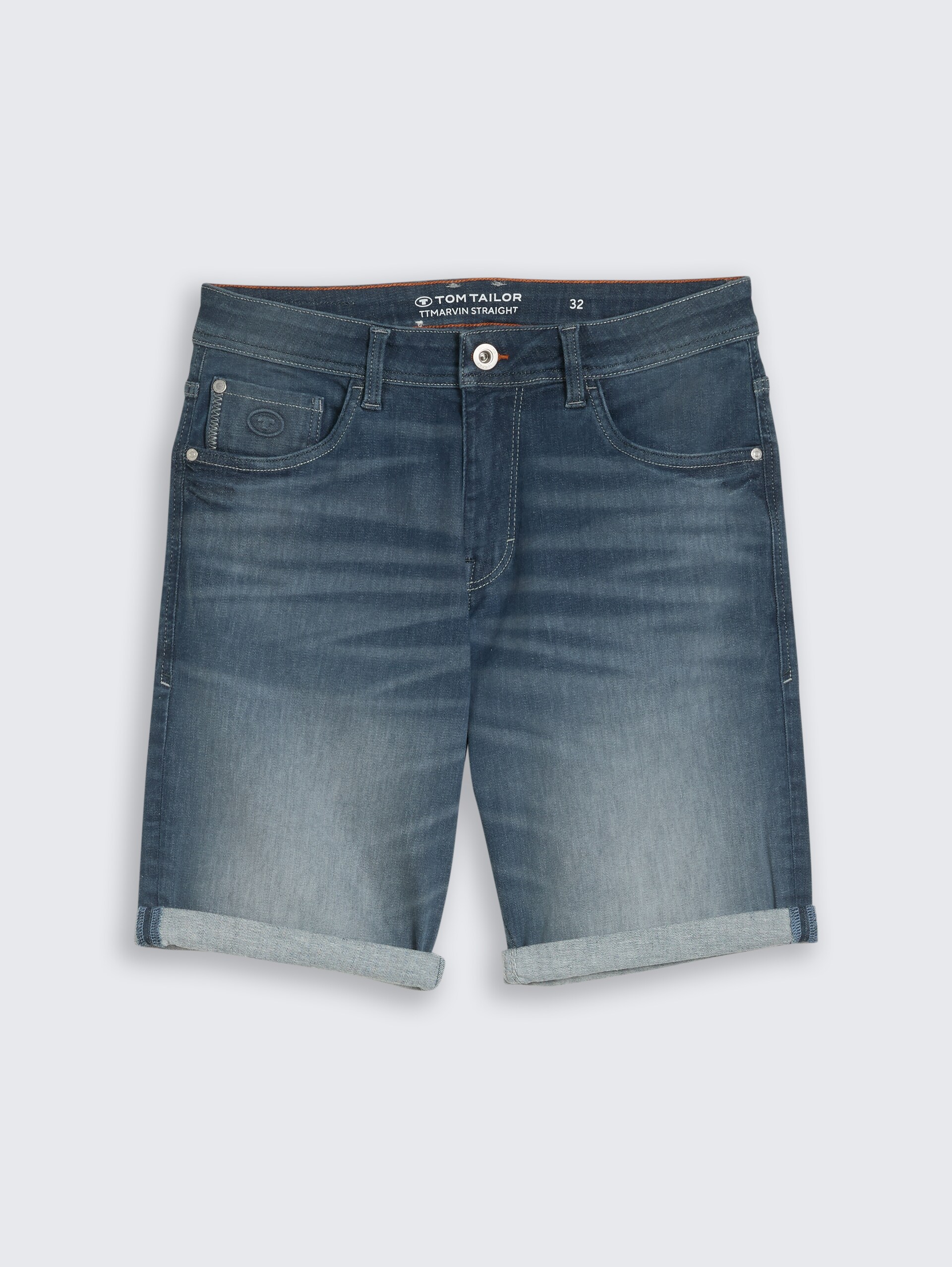 TTMARVIN STRAIGHT Jeans Shorts mit Stretch - mid stone blue grey denim - Vorder-Produkt-Ansicht