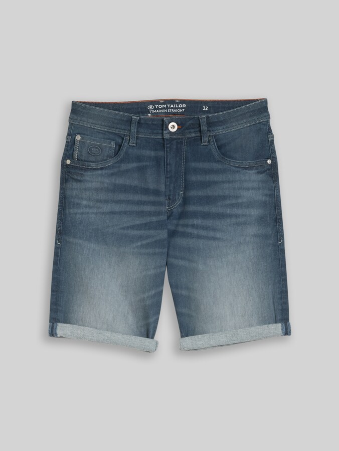 TTMARVIN STRAIGHT Short en jean stretch par Men, mid stone blue grey denim