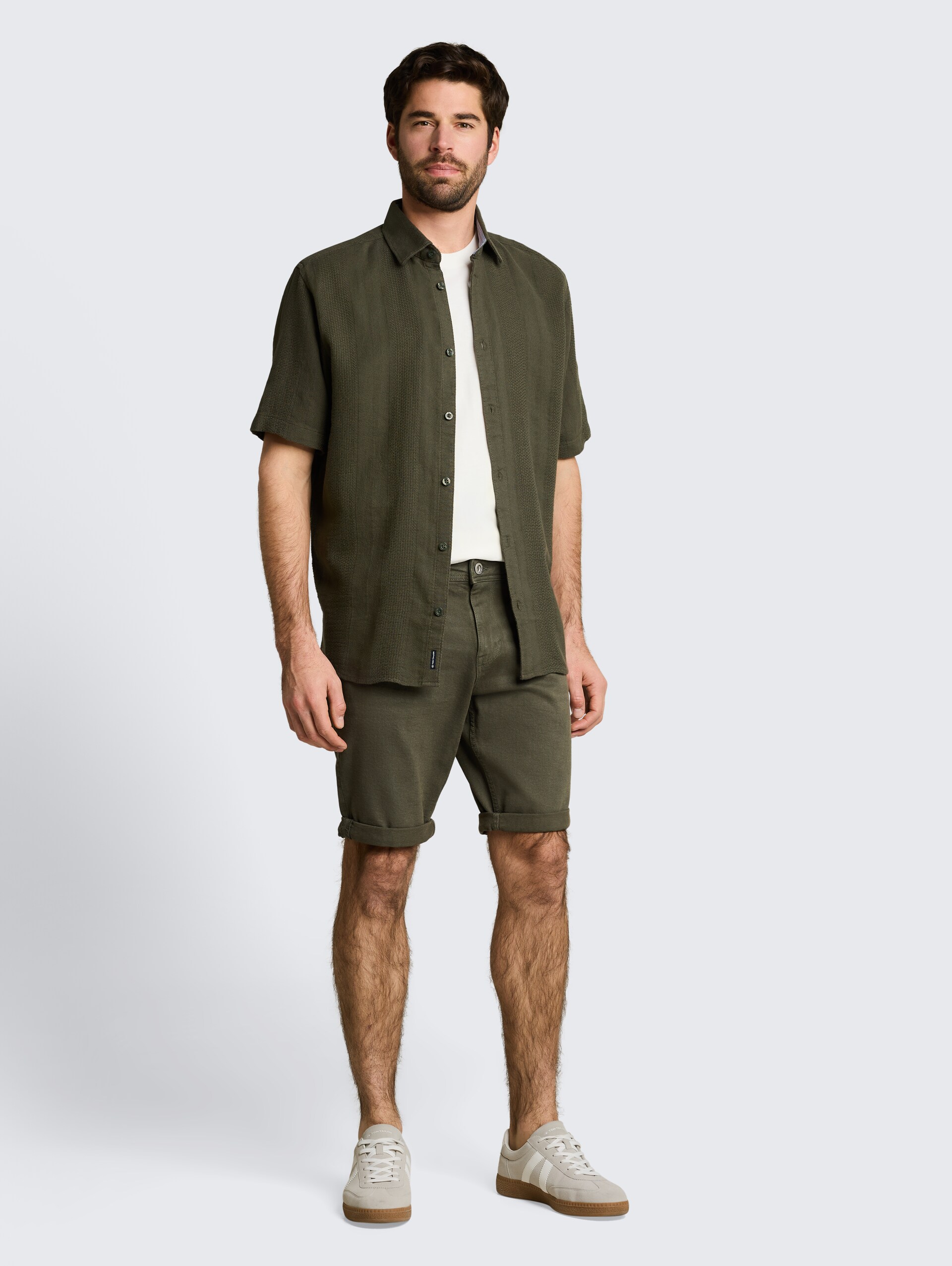 TTJOSH REGULAR SLIM jeansshort - deep leaf green - Model vooraanzicht