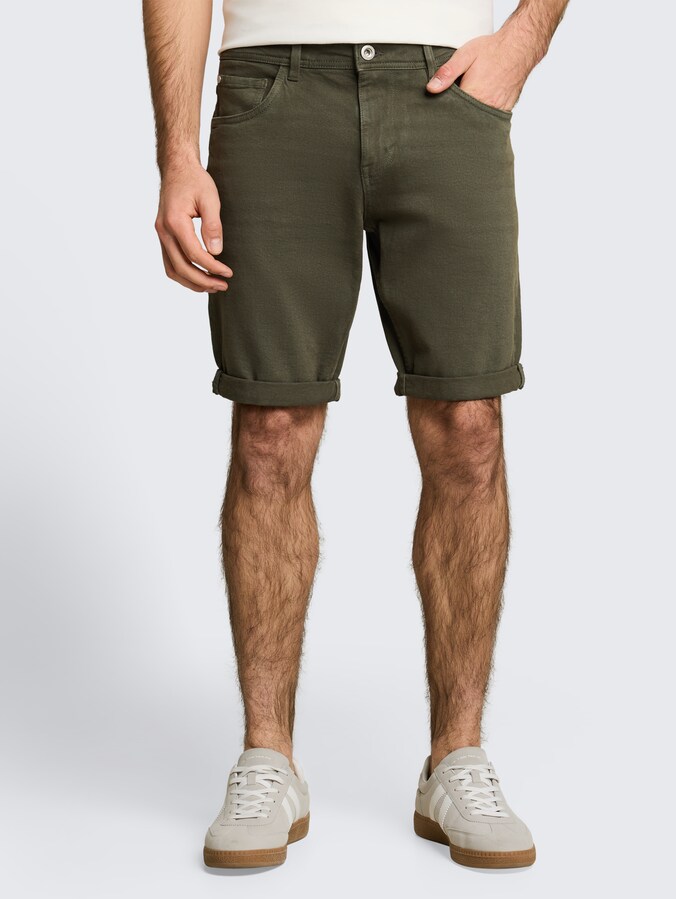TTJOSH REGULAR SLIM Jeans Shorts von Men, deep leaf green