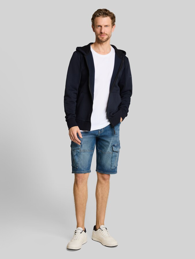 TTMARVIN STRAIGHT cargo jeansshort door Men, Used Mid Stone Blue Denim