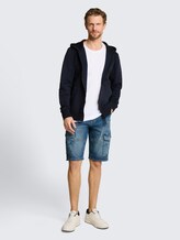 TTMARVIN STRAIGHT Cargo Jeans Shorts - Used Mid Stone Blue Denim - Model-Vorderansicht