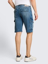 TTMARVIN STRAIGHT Cargo Jeans Shorts - Used Mid Stone Blue Denim - Auschnitt Model-Rückansicht