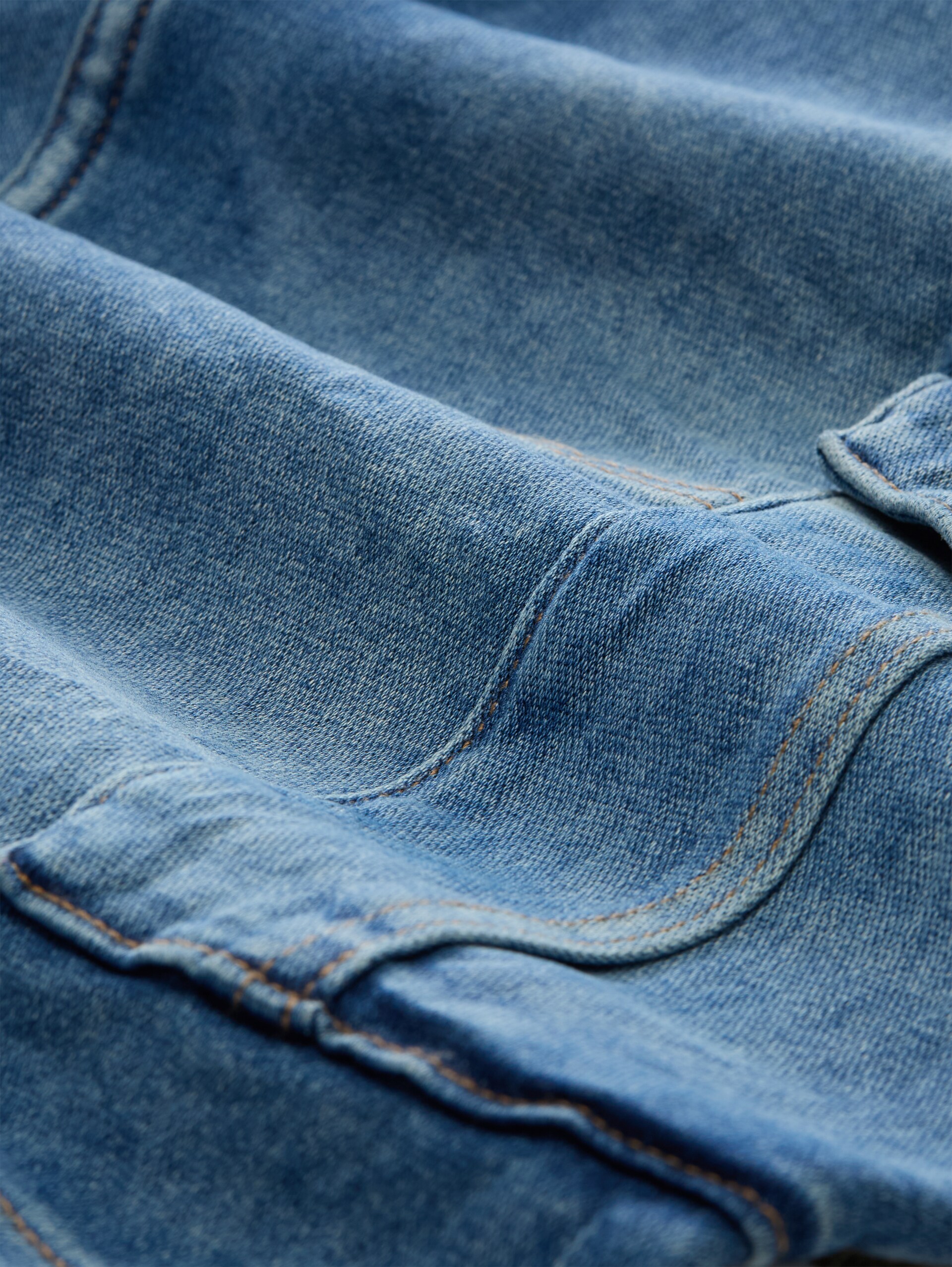 TTMARVIN STRAIGHT cargo jeansshort - Used Mid Stone Blue Denim - Materiaalweergave