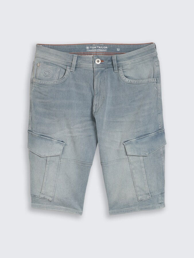 TTMARVIN STRAIGHT Cargo Jeans Shorts von Men, light stone blue grey denim