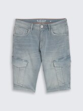 TTMARVIN STRAIGHT Cargo Jeans Shorts - light stone blue grey denim - Vorder-Produkt-Ansicht