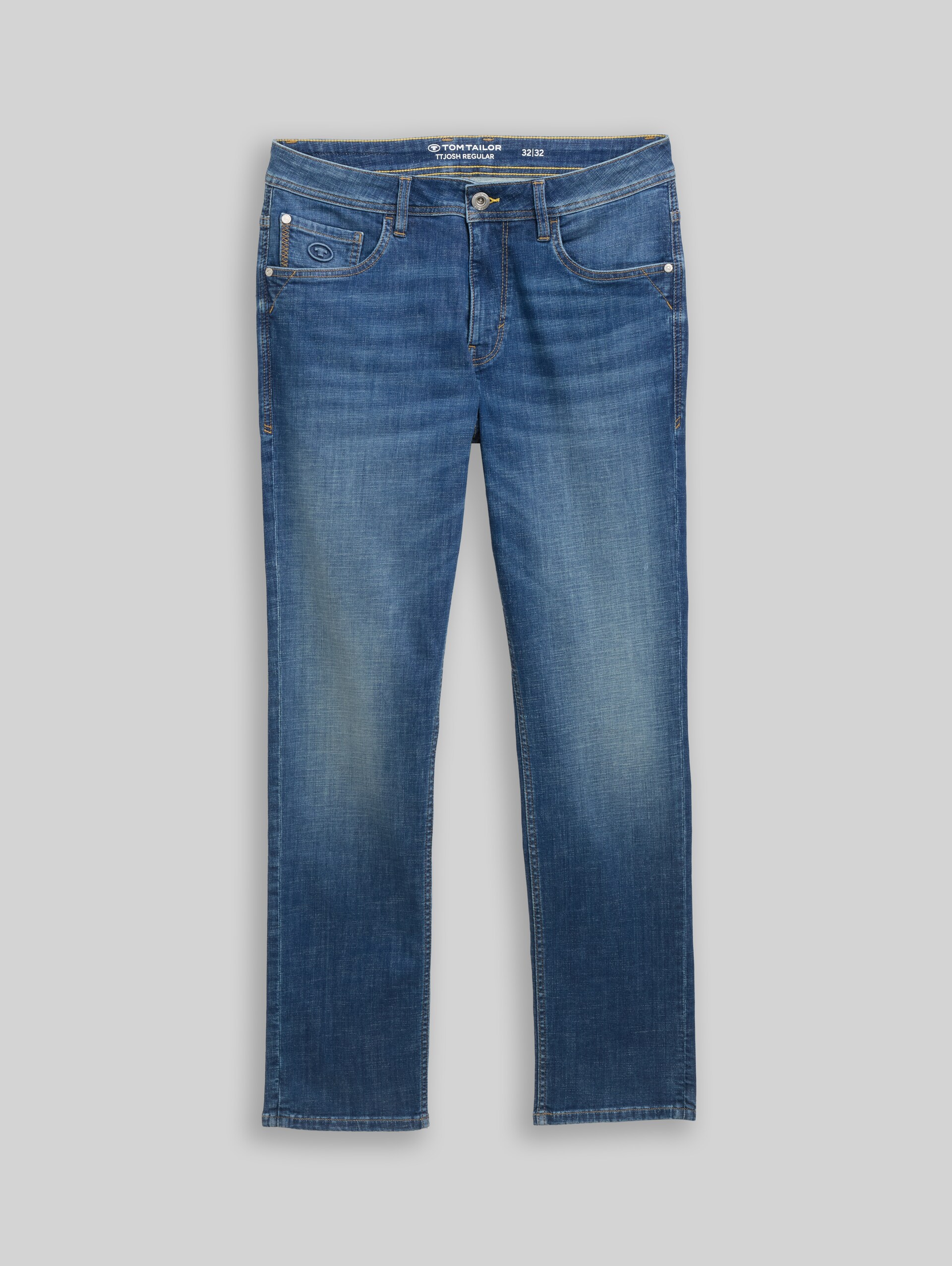TTJOSH REGULAR SLIM Jeans - Used Mid Stone Blue Denim - Vorder-Produkt-Ansicht