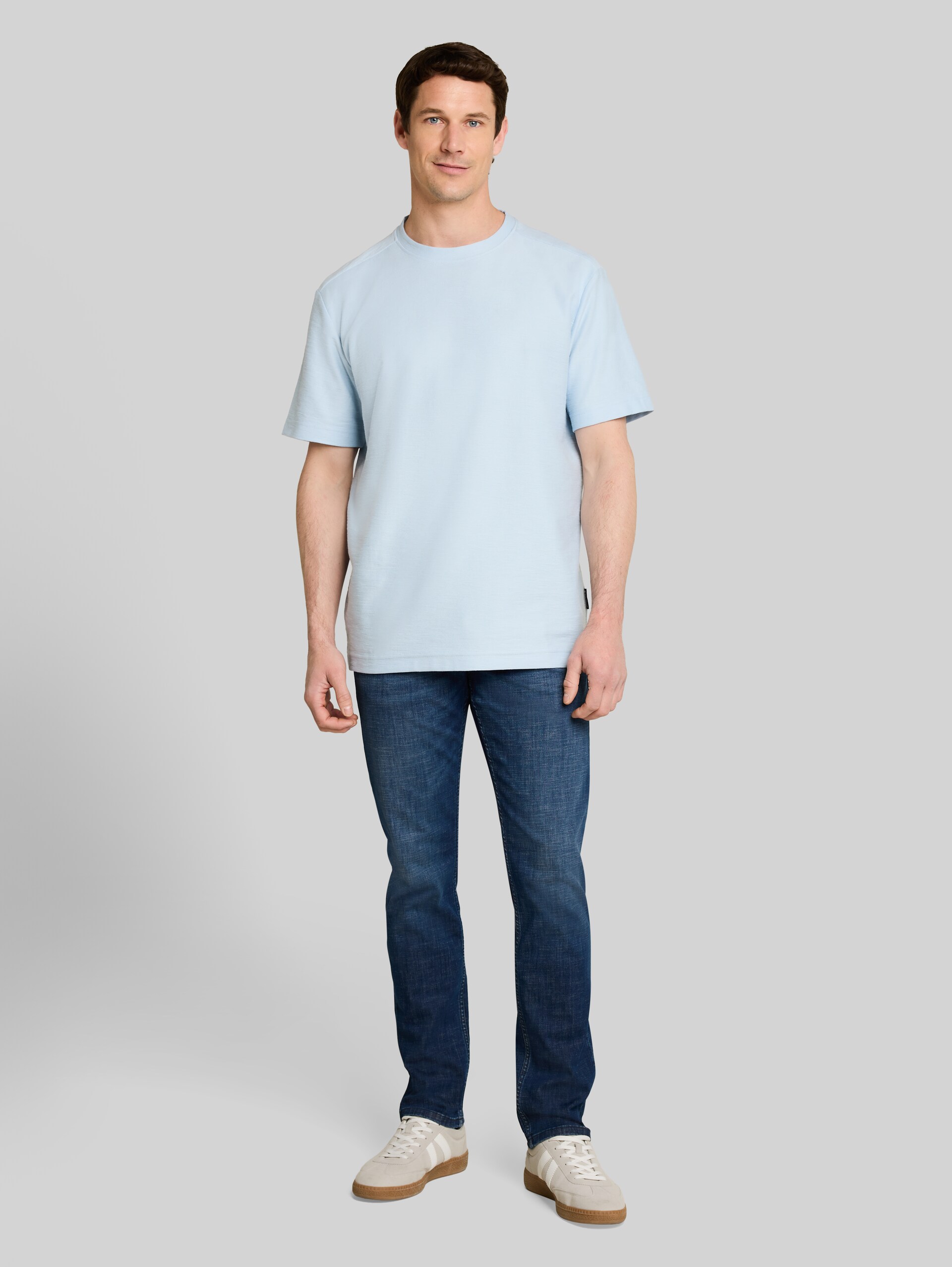 TTJOSH REGULAR SLIM-jeans - Used Dark Stone Blue Denim - Model vooraanzicht