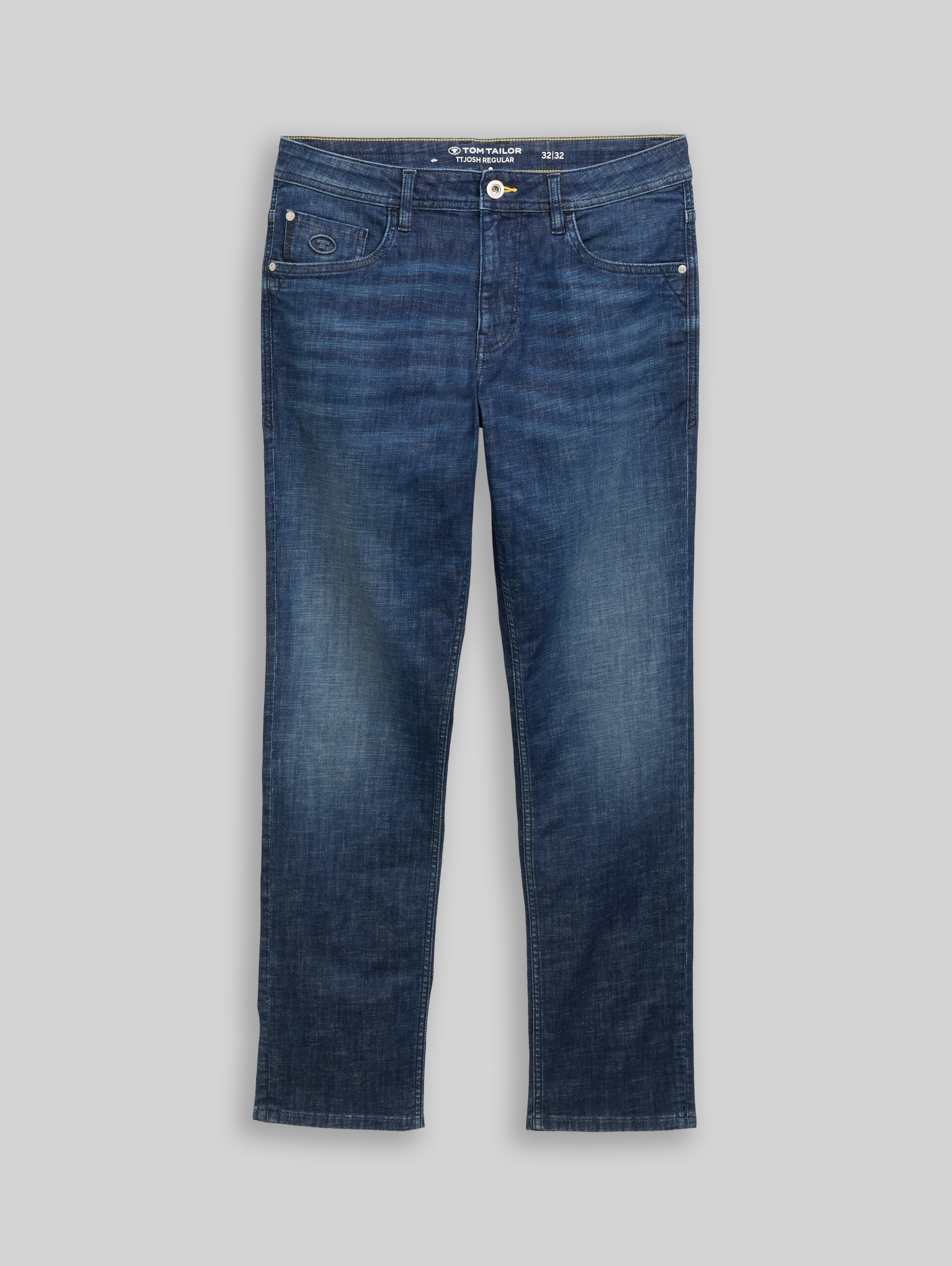 TTJOSH REGULAR SLIM-jeans - Used Dark Stone Blue Denim - Product vooraanzicht