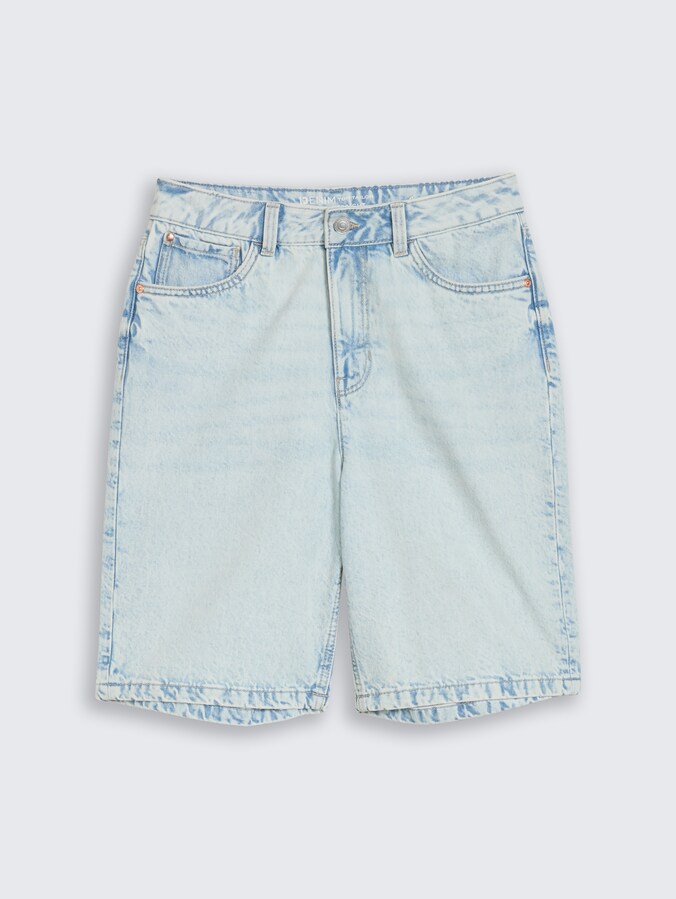 TTELIN STRAIGHT Bermuda Jeans Shorts von Denim Female, Used Bleached Blue Denim