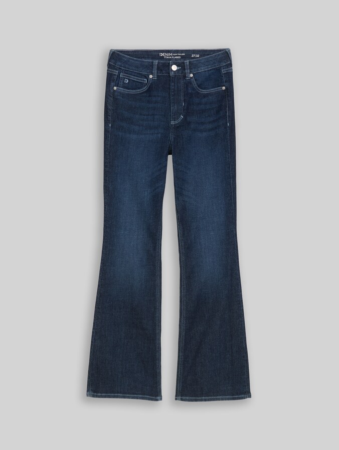 TTAVA FLARED Jeans mit Stretch von Denim Female, Used Dark Stone Blue Denim