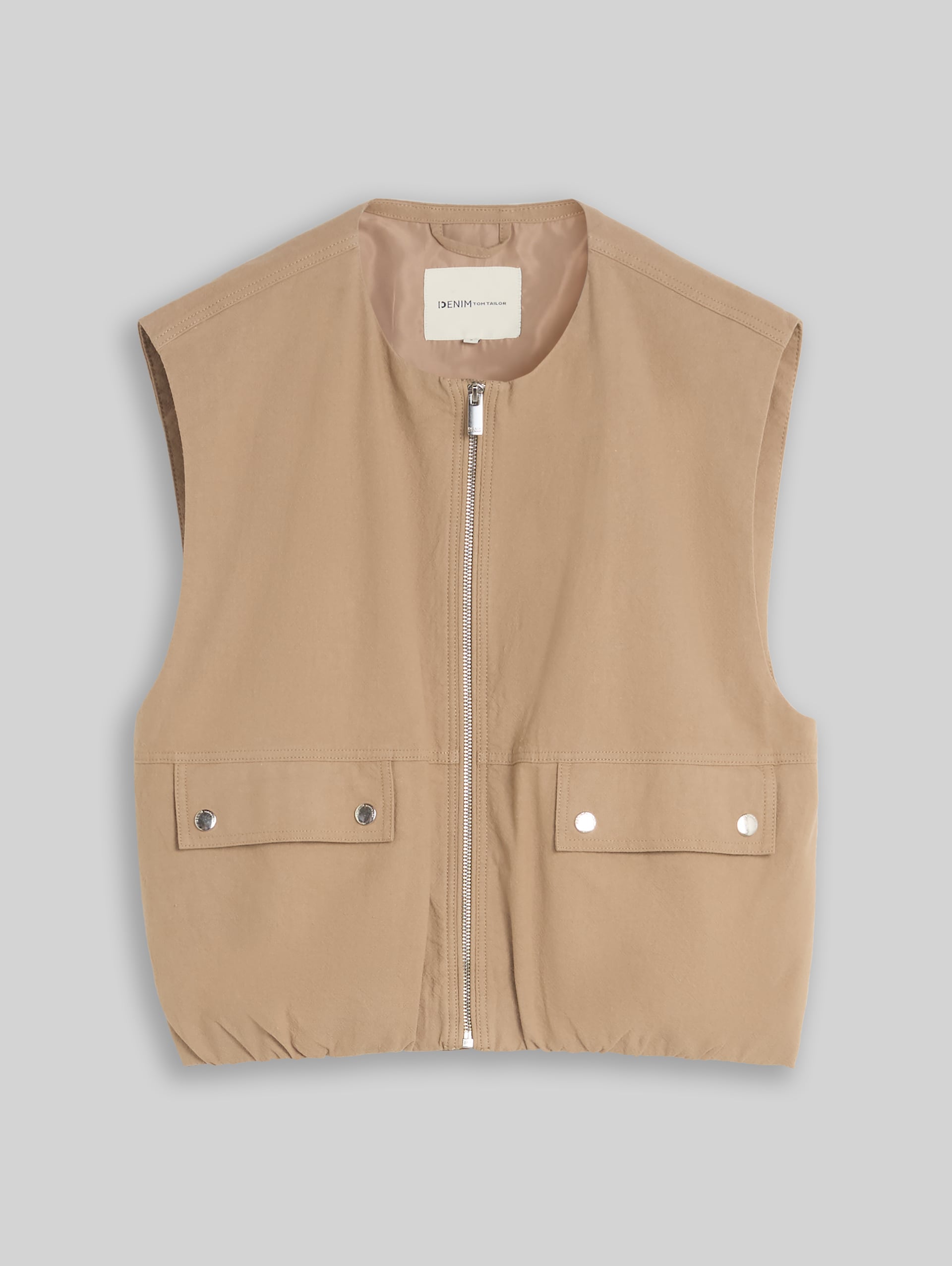 Loose Fit Weste mit Taschen - Mink Beige