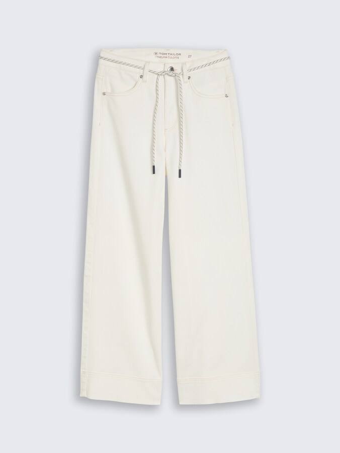 TTNELMA CULOTTE Jeans mit Bindegürtel von Women, White Denim
