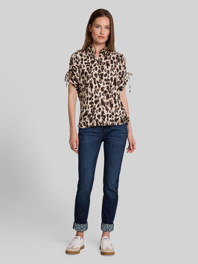 TTEDDA SLIM Jeans mit Leo-Print im Umschlag von Women, dark blue denim