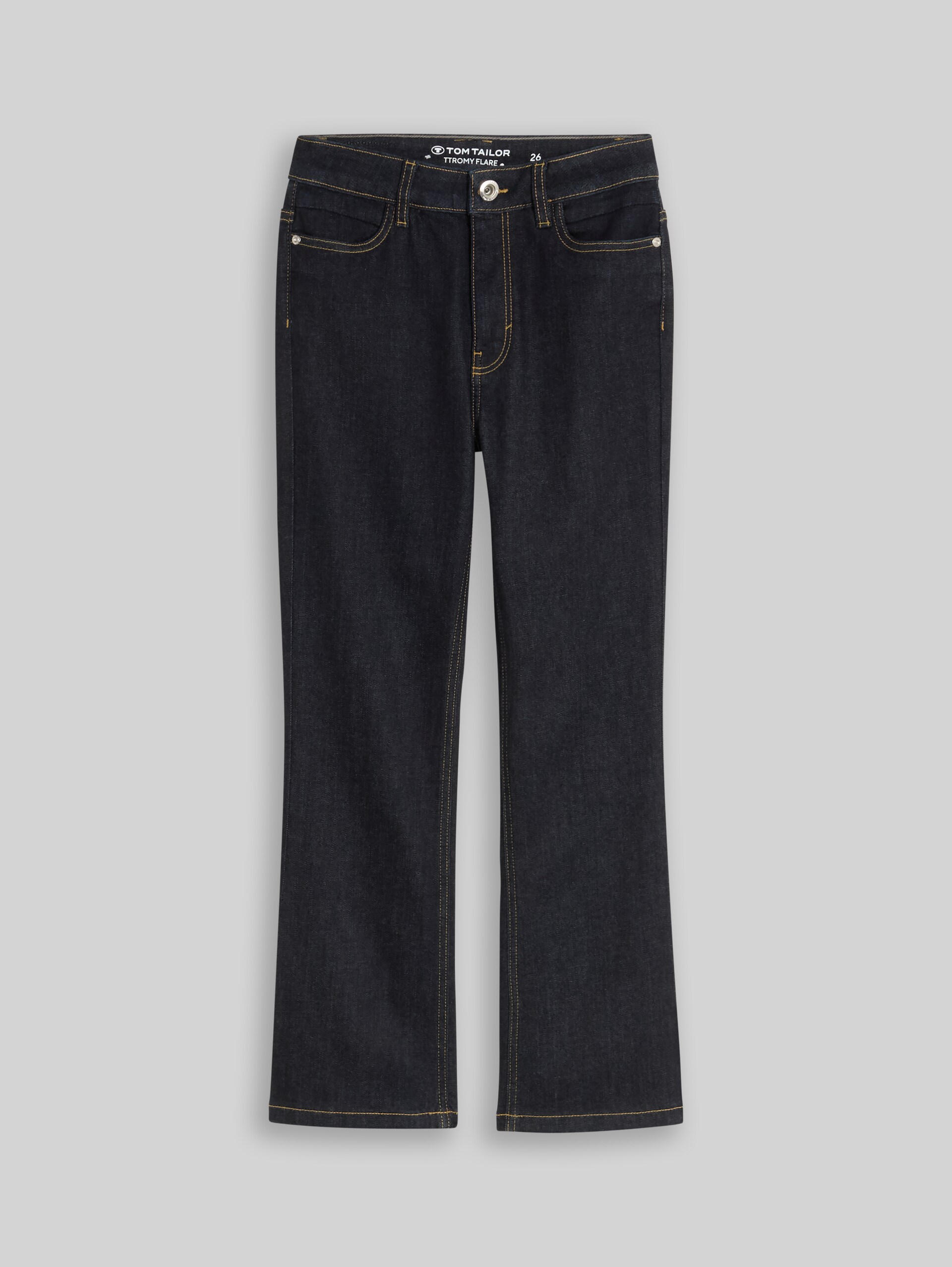 TTROMY FLARE Jeans - Clean Rinsed Blue Denim - Vorder-Produkt-Ansicht