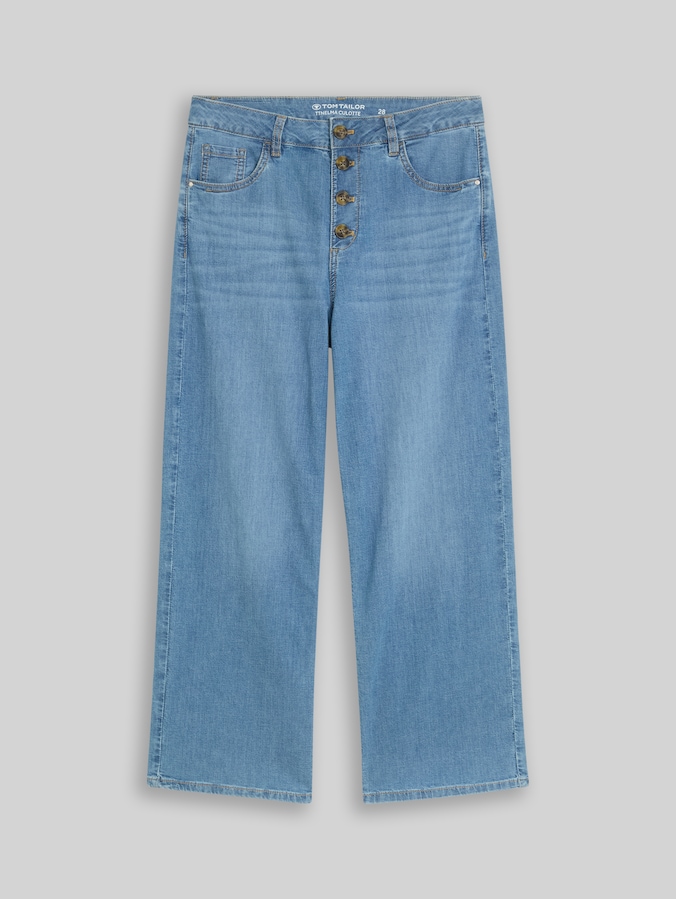 TTNELMA CULOTTE Jeans mit Knopfleiste von Women, Clean Light Stone Blue Denim