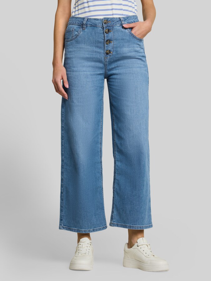 TTNELMA CULOTTE Jeans mit Knopfleiste von Women, Clean Light Stone Blue Denim