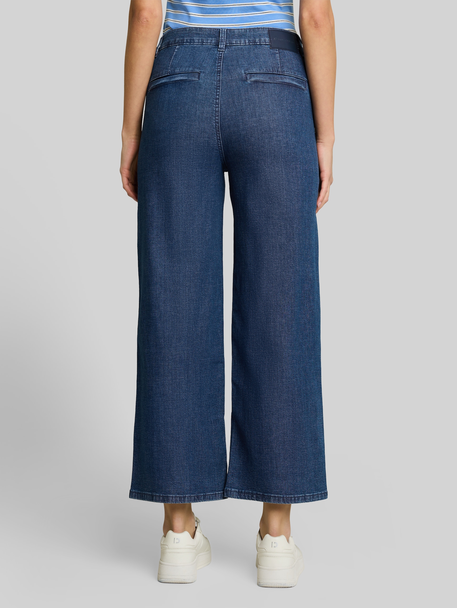 TTNELMA CULOTTE Jeans mit Knopfleiste - dark blue denim - Auschnitt Model-Rückansicht
