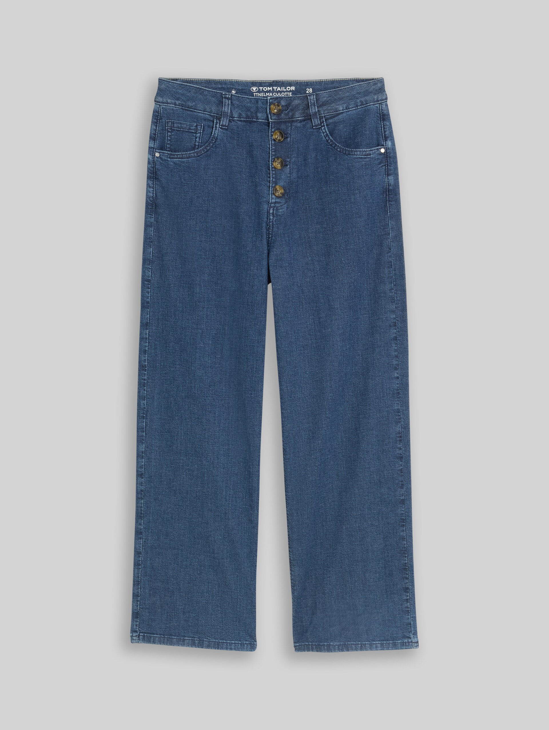 TTNELMA CULOTTE Jeans mit Knopfleiste - dark blue denim - Vorder-Produkt-Ansicht
