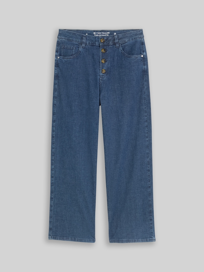 TTNELMA CULOTTE Jeans mit Knopfleiste von Women, dark blue denim
