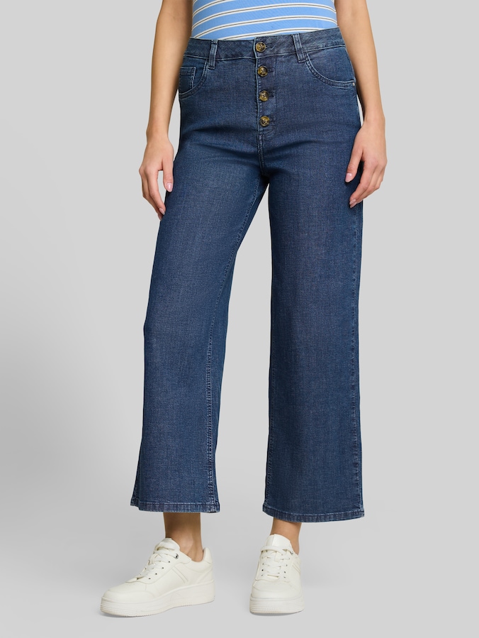 TTNELMA CULOTTE Jeans mit Knopfleiste von Women, dark blue denim