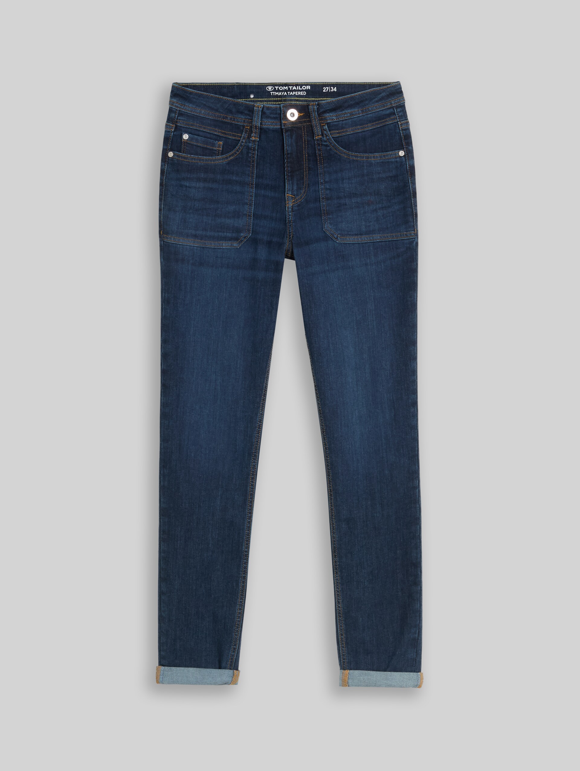 TTMAYA TAPERED Jeans - Clean Dark Stone Blue Denim - Vorder-Produkt-Ansicht