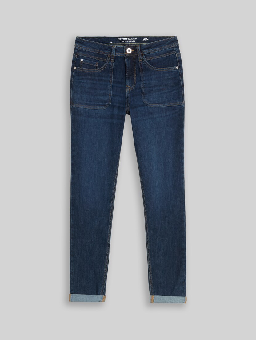 TTMAYA TAPERED jeans by Women, Clean Dark Stone Blue Denim