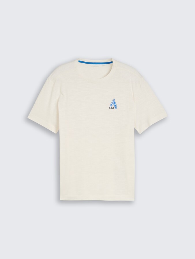 T-Shirt mit Stickerei von Men, Gardenia White