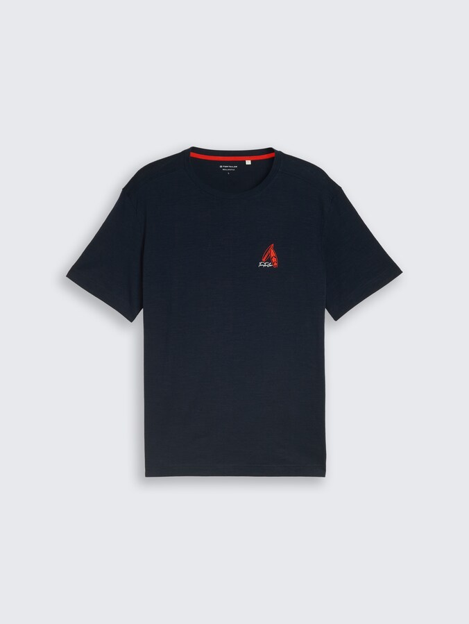 T-Shirt mit Stickerei von Men, sky captain blue