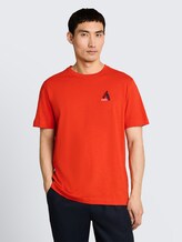 T-shirt avec broderie - orange red - Découpe Vue de face du modèle