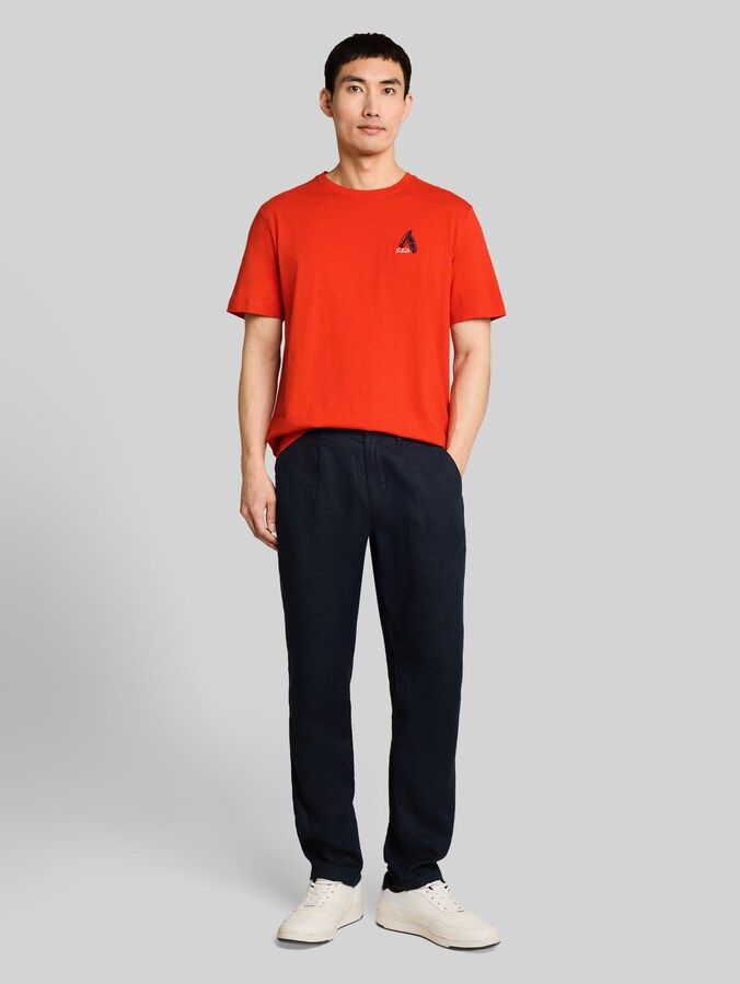 T-Shirt mit Stickerei von Men, orange red