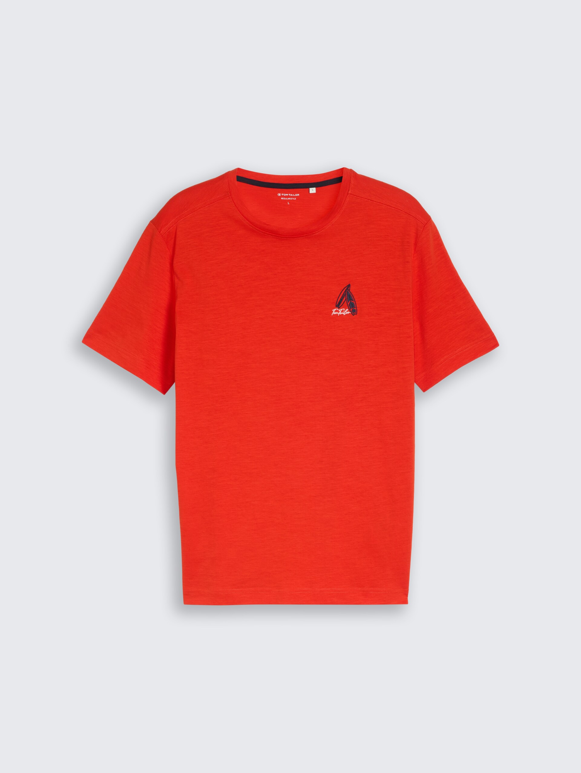 T-shirt met borduursel - orange red - Product vooraanzicht