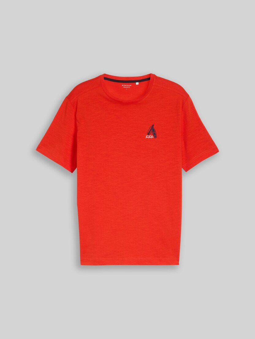 T-shirt met borduursel door Men, orange red