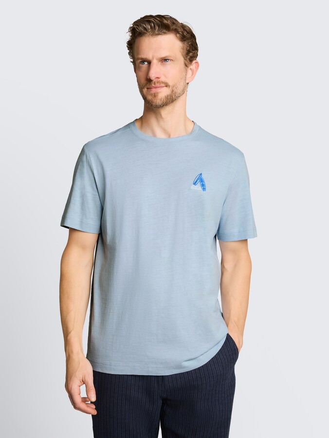 T-Shirt mit Stickerei von Men, light blue grey
