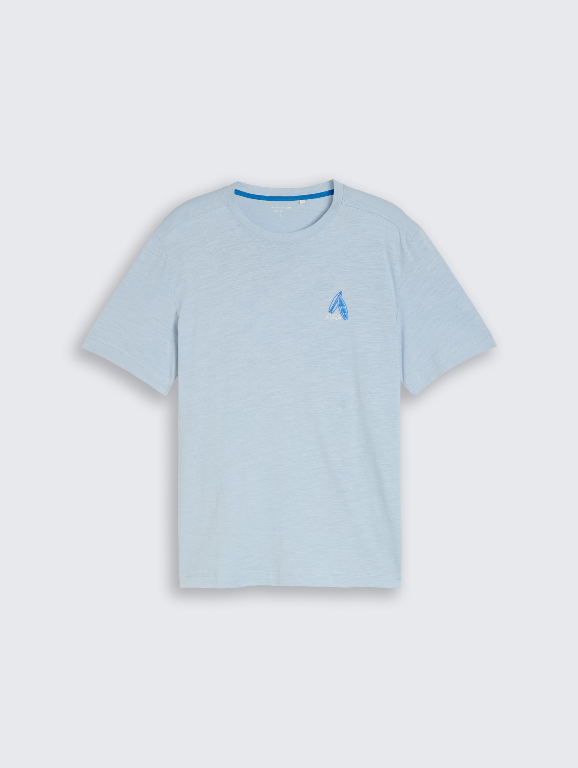 T-Shirt mit Stickerei - light blue grey - Vorder-Produkt-Ansicht