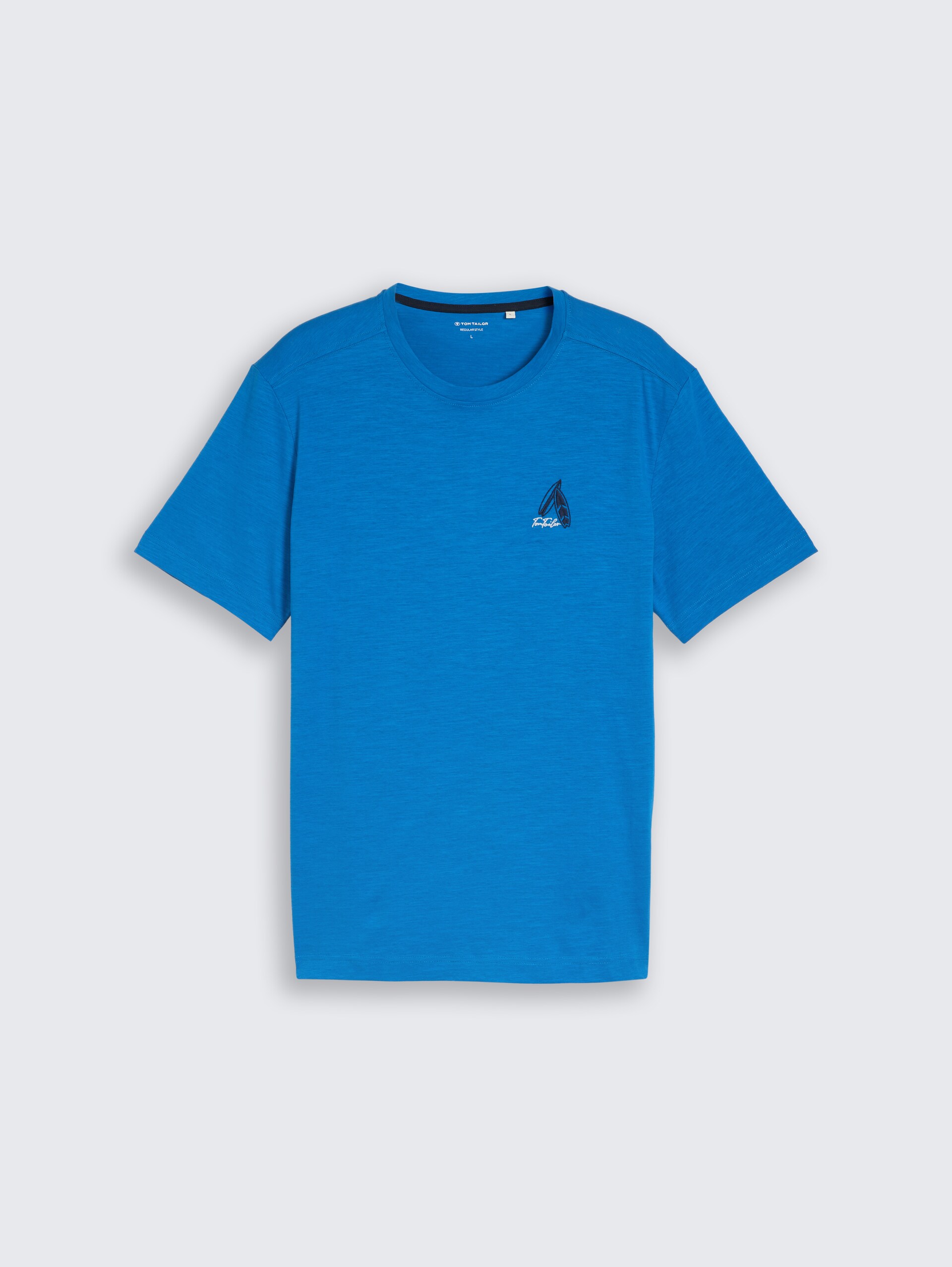 T-shirt with embroidery - surf blue - Front product view