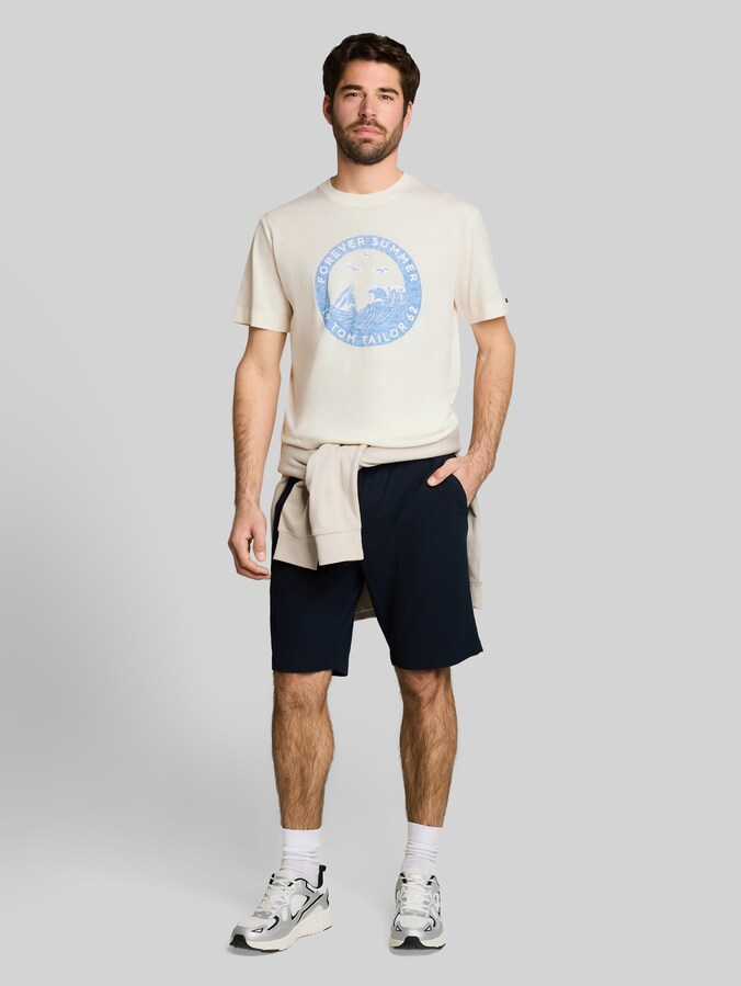 T-shirt met print door Men, Gardenia White