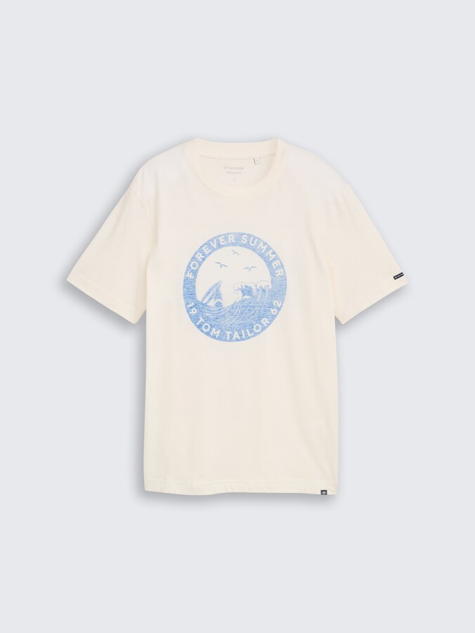 T-shirt met print door Men, Gardenia White