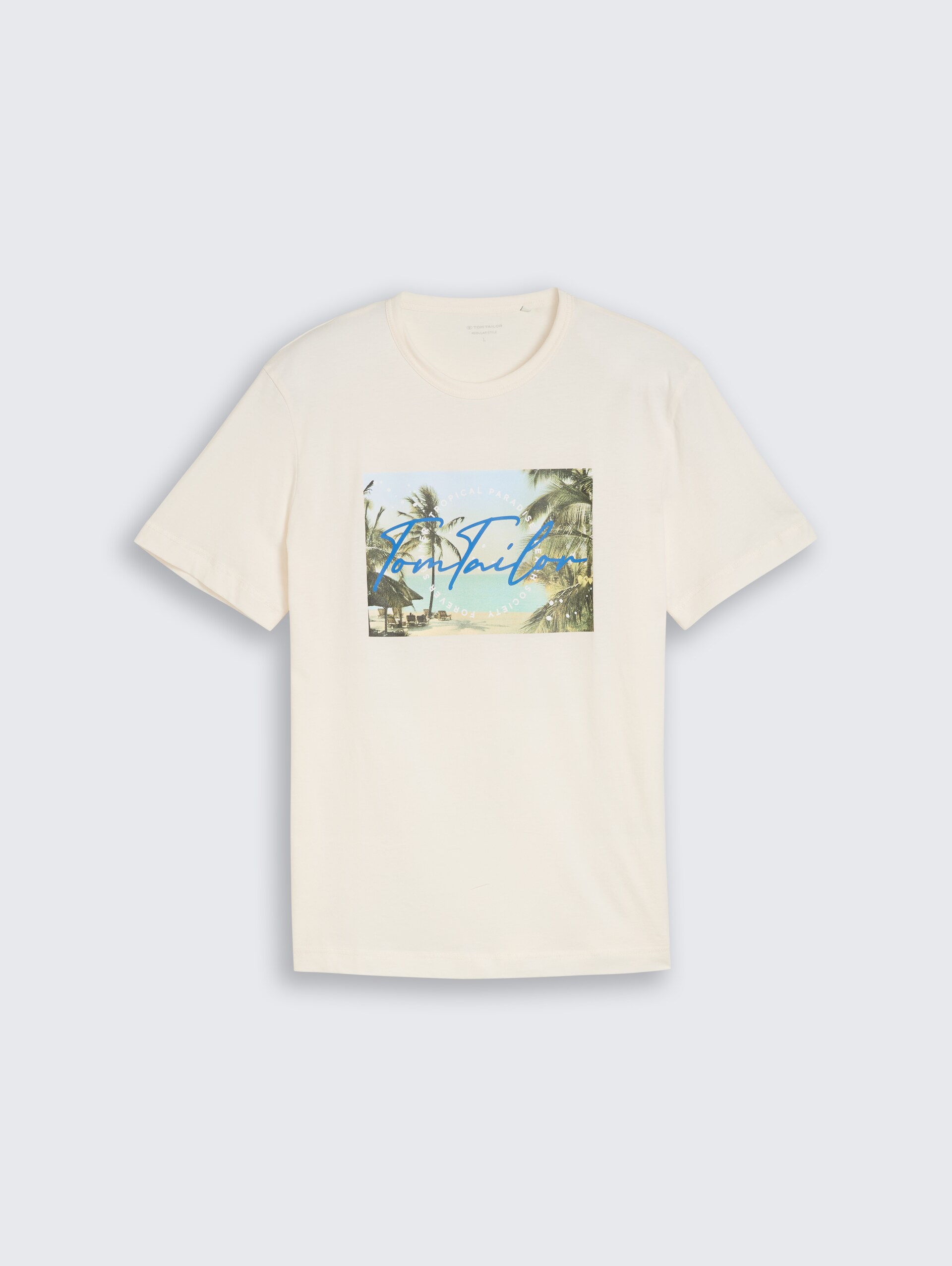T-shirt avec imprimé photo - Gardenia White - Vue de face du produit