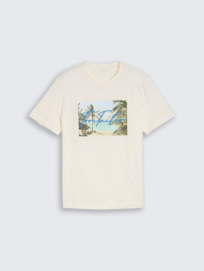 T-Shirt mit Fotoprint von Men, Gardenia White