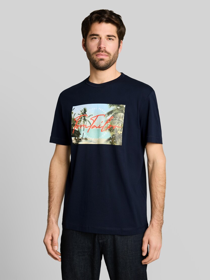 T-Shirt mit Fotoprint von Men, sky captain blue